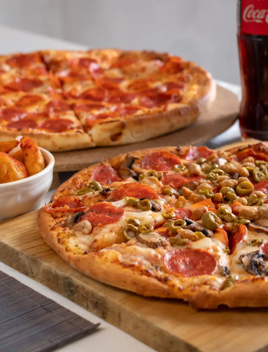 Pizza served at Stavs Kebab House Restaurant in Boness